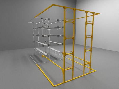 Стеллаж 210*200*230см, дополнительный, модульный для земляники, 16матов, 800Вт фото в интернет-магазине Ufarms 