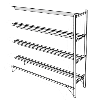 Стеллаж Клубника, 200*210*50см , дополнительный