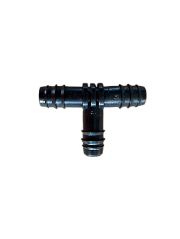 Тройник для трубы заершенный 16мм/16мм/16мм, черный, PN10