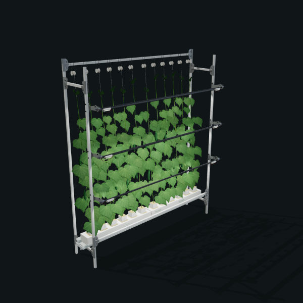 Стеллаж для огурца UFARMS, базовый, 210×40×230 см, 2 мата, 300 Вт