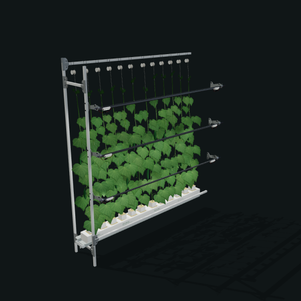 Стеллаж для огурца UFARMS, дополнительный, 210×40×230 см, 2 мата, 300 Вт
