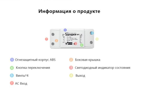 Wi-Fi реле Sonoff Basic R2 фото в интернет-магазине Ufarms 