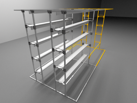 Стеллаж 210*200*230см, дополнительный, модульный для земляники, 16матов, 800Вт фото в интернет-магазине Ufarms 